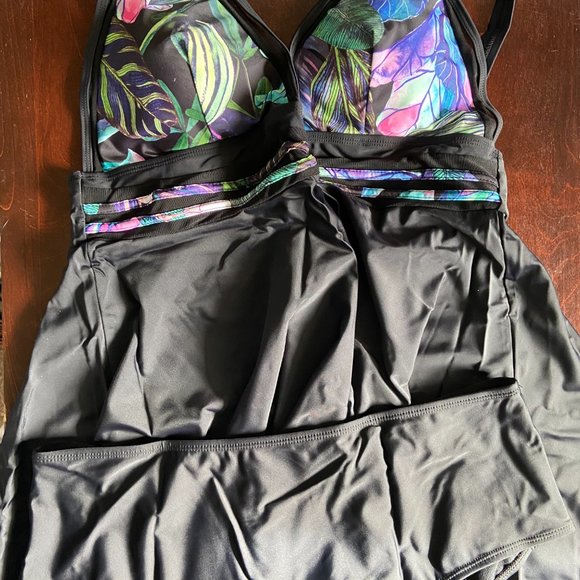 NWT Women Swimsuit Plus Size Tankini Swimsuits Two Piece Tummy Control 3XL - Picture 2 of 11